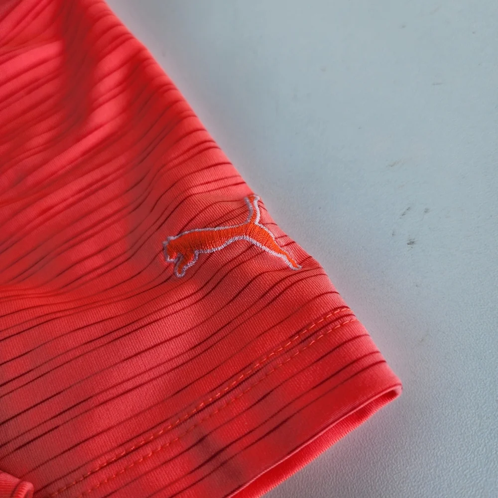 Adidas Climacool Polo Golf Shirt Women's Short Sleeves Orange Size L - Picture 7 of 11